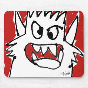 Tapis De Souris Monstre rouge Mousepad mignon fou de bande