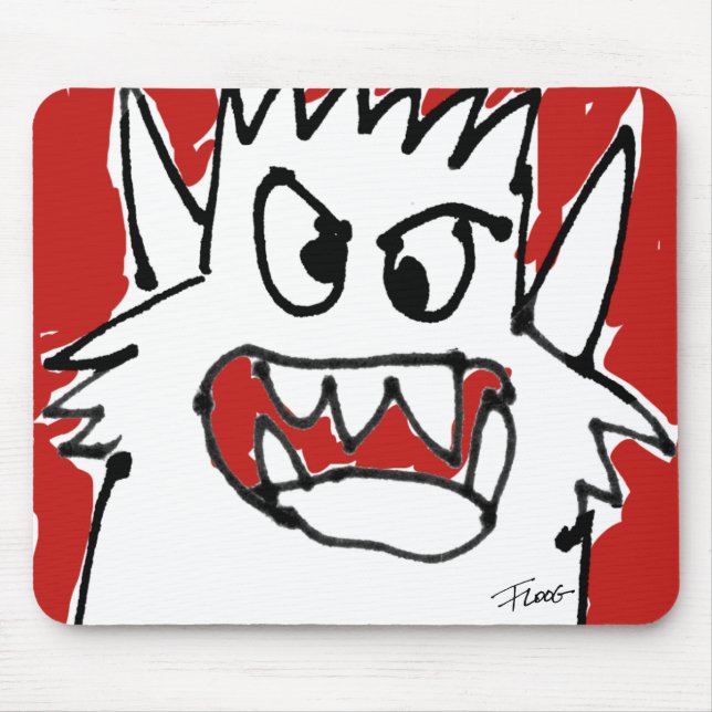 Tapis De Souris Monstre rouge Mousepad mignon fou de bande (Devant)