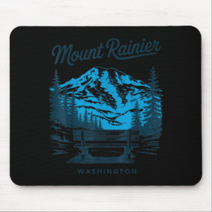 Tapis De Souris Mont Rainier Washington Voyage Scénique Vintage