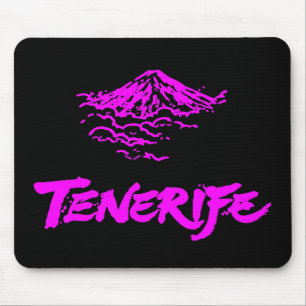 Tapis De Souris Mont Teide Ténérife Volcan Rose Néon