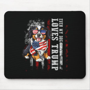 Tapis De Souris Montagne Bernoise Même Mon Chien Aime Trump Drôle 