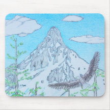Montagne enneigée & Aigle