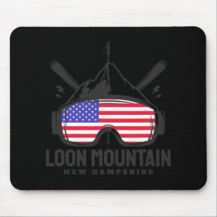Tapis De Souris Montagne Loon New Hampshire Usa Ski Ski rétro 