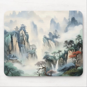 Tapis De Souris Montagnes de la vallée brumeuse