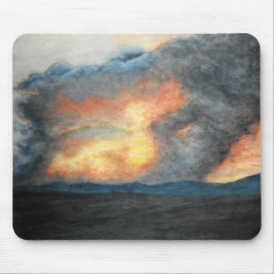 Tapis De Souris montagnes en feu (aquarelle)
