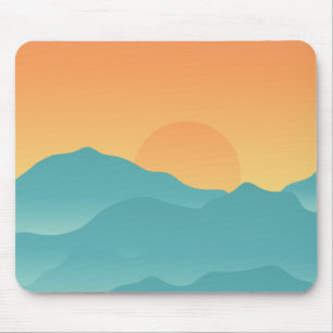Tapis De Souris Montagnes et Soleil