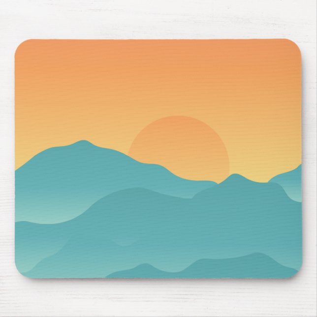 Tapis De Souris Montagnes et Soleil (Devant)