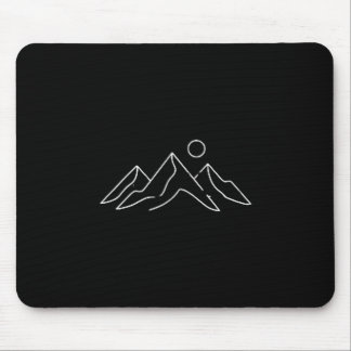 Tapis De Souris Montagnes minimalistes Soleil Nature Randonnée Art