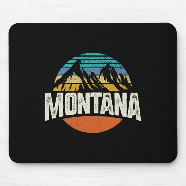 Tapis De Souris Montana Mountains Retro Design Hiking Mt  (Devant)