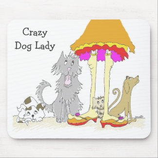 Tapis De Souris Montant à Madame folle Mousepad de chien de