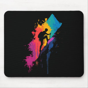 Tapis De Souris Montée en montagne colorée grimpeur randonnée Mo