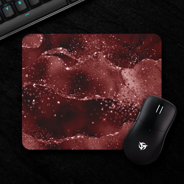 Tapis De Souris Moody Agate | Henné sang rouge grenat bijou ton (Créateur téléchargé)