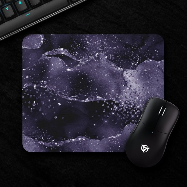 Tapis De Souris Moody Agate | Midnight Indigo Deep Purple Glam (Créateur téléchargé)