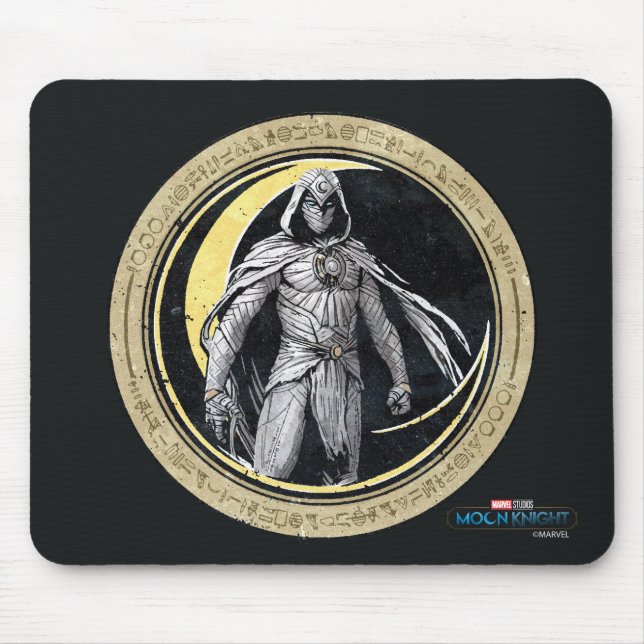 Tapis De Souris Moon Knight Gold Crescent Moon Caractère graphique (Devant)