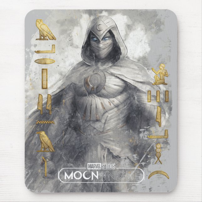 Tapis De Souris Moon Knight Hiéroglyphic Graphic (Devant)