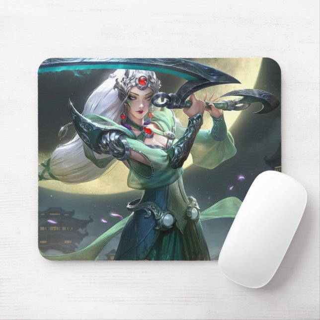 Tapis De Souris Moon Scorn Gaming Mousepad | Thème Night Warrior (Avec souris)