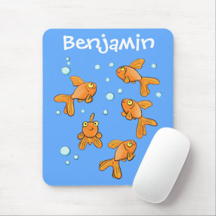 Tapis De Souris Morceau de poisson rouge orange mignon sur dessin