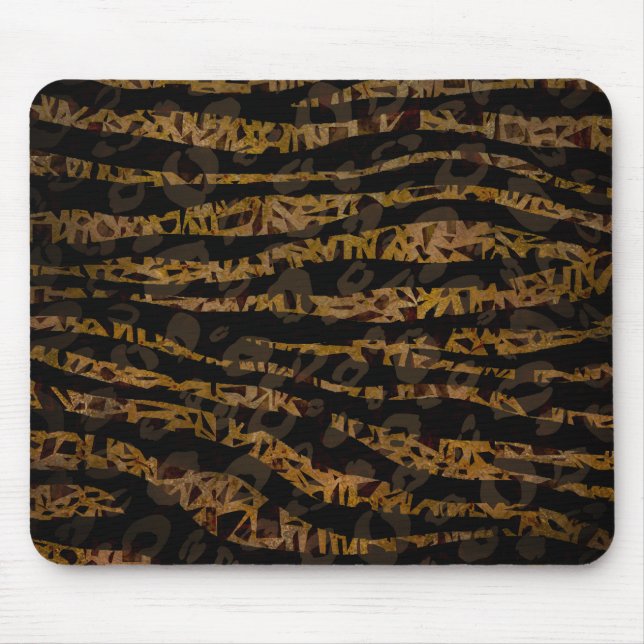 Tapis De Souris Mosaic Chic Elegant Safari Glam Jungle Imprimer (Devant)