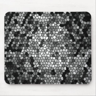 Tapis De Souris Mosaic Stones Glass Black Grey White