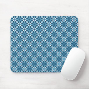 Tapis De Souris Mosaïque bleue et blanche