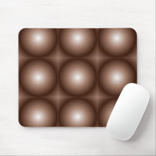 Tapis De Souris Mosaïque Brown foncée 3D géométrique Mousse blanch
