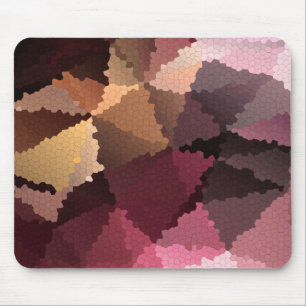 Tapis De Souris Mosaïque dans les couleurs brun-rose et jaune