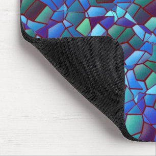 Tapis De Souris Mosaïque de lilas craché ou fumé bleu et vert