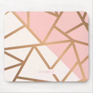 Tapis De Souris Mosaïque d'or rose