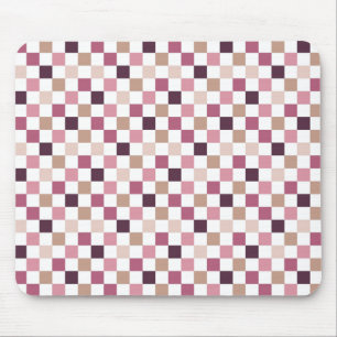 Tapis De Souris Mosaïque Minimaliste à Carreaux Violets et Marrons