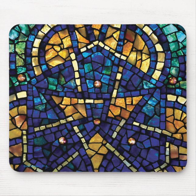 Tapis De Souris Mosaïque Mousepad "kaléidoscope " souillé en verre (Devant)