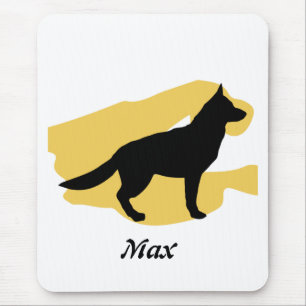 Tapis De Souris Mosepée allemande Shephard Silhouette