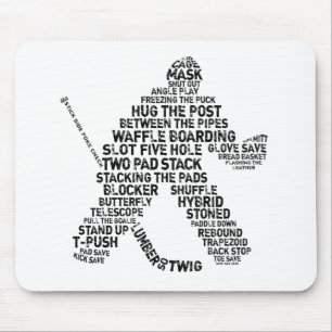 Tapis De Souris Mot d'art du hockey Netminder