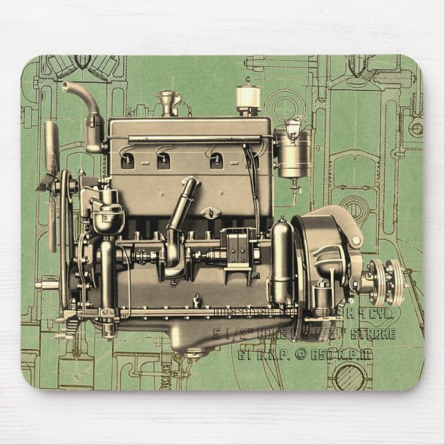 Tapis De Souris Moteur Wisconsin Milwaukee Wisconsin Moteur à gaz  (Devant)
