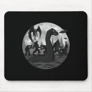 Tapis De Souris Mothman Bigfoot Loch Ness Monster Aliens Ufo Fun C