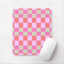 Motif à carreaux rétro rose et beige sable