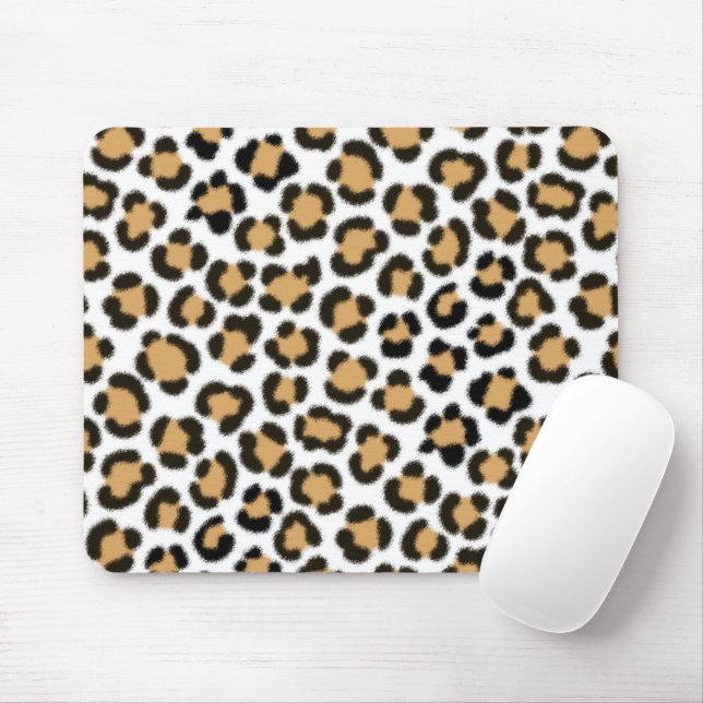 Tapis De Souris Motif à effet de fourrure Simulé Leopard tendance (Avec souris)