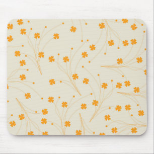 Tapis De Souris Motif à fleurs les années 70 beige orange rétro Y2