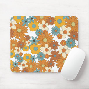 Tapis De Souris Motif à fleurs rétro coloré