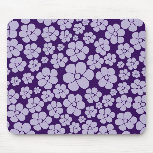 Tapis De Souris Motif à fleurs - violet (Devant)