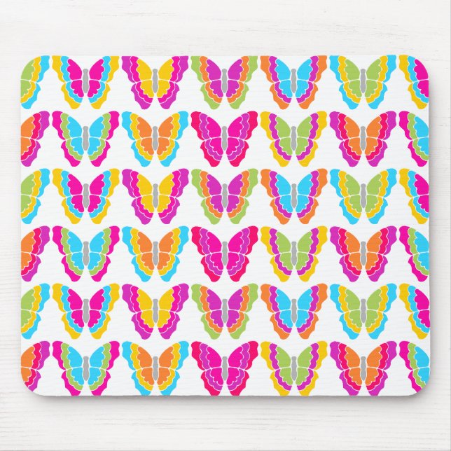 Tapis De Souris Motif à papillon arc-en-ciel mignon (Devant)