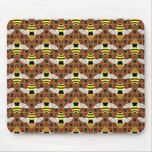Tapis De Souris Motif abeilles et peigne de miel