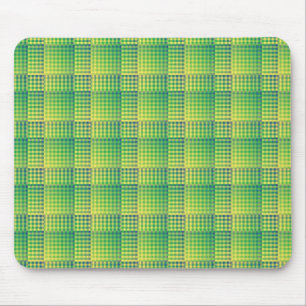 Tapis De Souris Motif Abstrait à Damier Vert Bleu