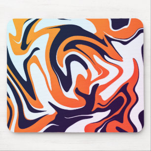 Tapis De Souris Motif Abstrait acrylique orange jaune 