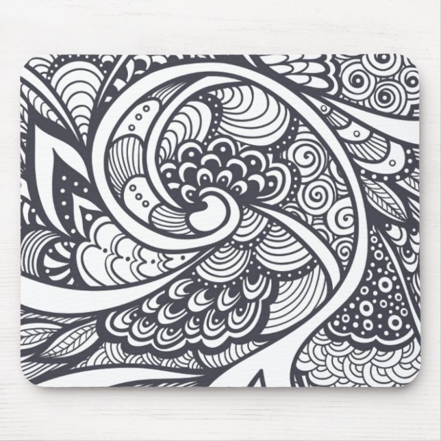 Tapis De Souris Motif abstrait dans le style de Zen-Griffonnage (Devant)