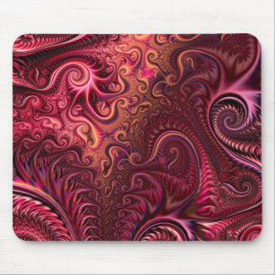 Tapis De Souris Motif Abstrait de spirale carmin bordeaux coloré