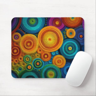 Tapis De Souris Motif Abstrait Géométrique en Spirale Colorée