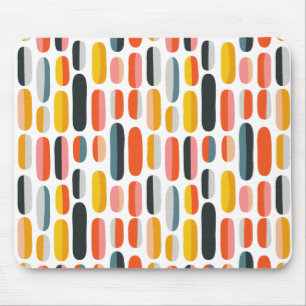 Tapis De Souris Motif abstrait géométrique rétro du milieu du sièc