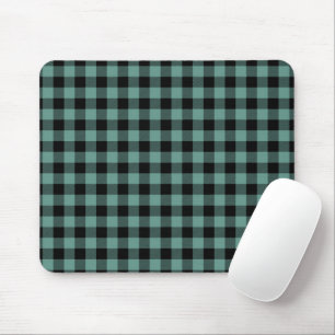 Tapis De Souris Motif Abstrait Minimaliste au Carré Noir & Menthe