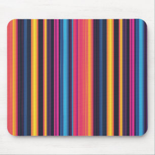 Tapis De Souris Motif Abstrait Moderne à Rayures Multicolores Vibr