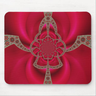 Tapis De Souris Motif Abstrait rouge rose mousepad